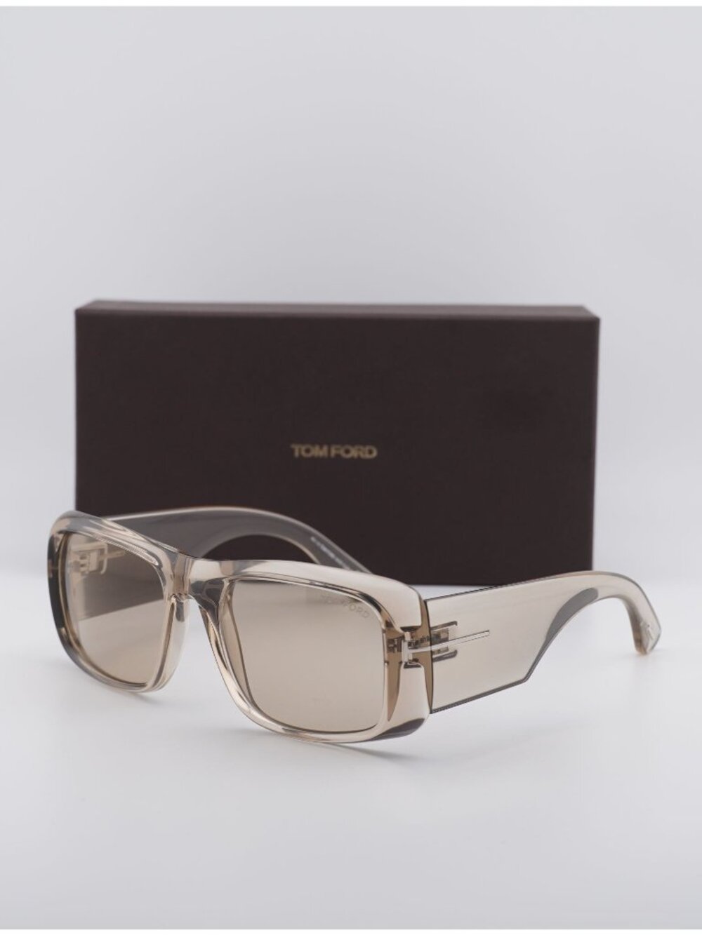 Tom Ford Aristotle FT0731 20A Square Sunglasses - Translucent Brown \ Light Brow